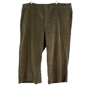 J‎ Jill Women’s Plus Sz 28 Olive Green Cropped Wide Leg Corduroy Pants NWT